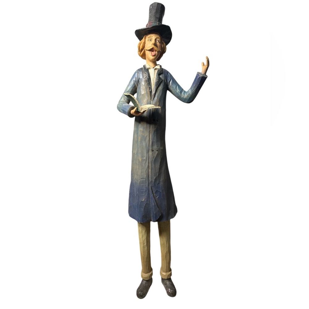 RARE tall VTG Christmas Caroler Man 31 inches tall